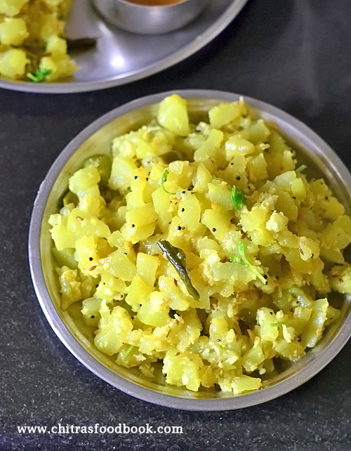 Chow Chow Palya / Chow Chow Poriyal Without Onion - Chitra's Food Book